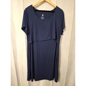 Kindred Bravely Eleanora Bamboo Maternity Nursing Dress Sz 1x Comfy Short Sleeve